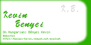 kevin benyei business card